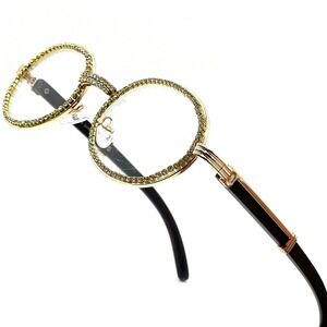 Rhinestone Round Glasses Hip Hop Designer Frames Fashion Eyeglasses Men Gnagster